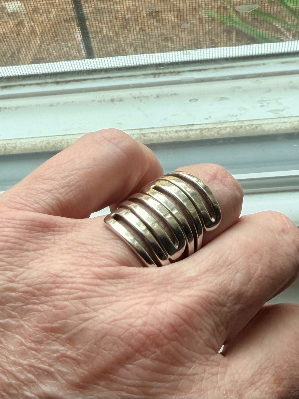 Silpada .925 Sz7 Maze Multi-Band Silver Statement Ring